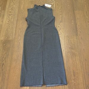 Zara ZW Collection Seamed Fitted Stretch Mock Neck Fitted Dress